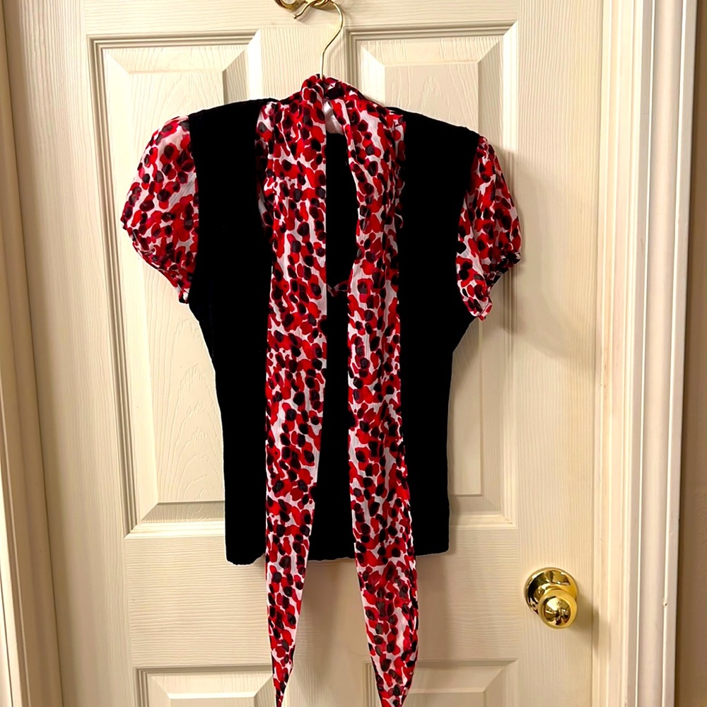 Soulmates Short Sleeve Blouse with Tie - Size Medium